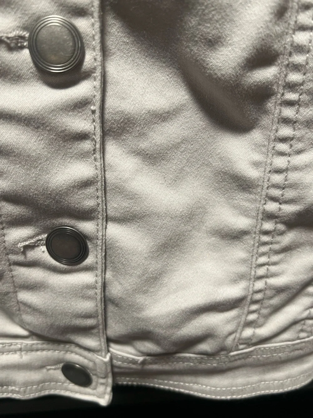 Cream Denim Jacket with Button-Front - Classic Trucker - Picture 5 of 9